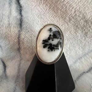 ❤️ Zebra Jasper Southwestern Navajo Influence Sterling Ring Size 5.75 & 7.1gms